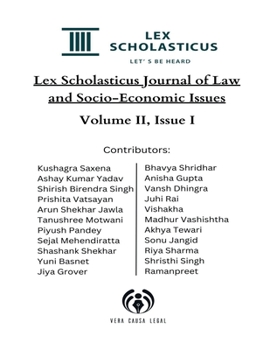 Paperback Lex Scholasticus Journal of Socio-Economic Issues (Volume II - Issue I) Book