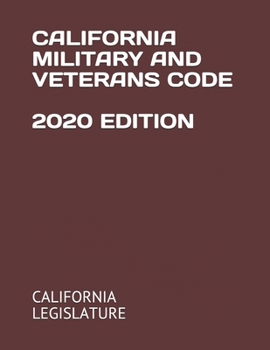 Paperback California Military and Veterans Code 2020 Edition Book