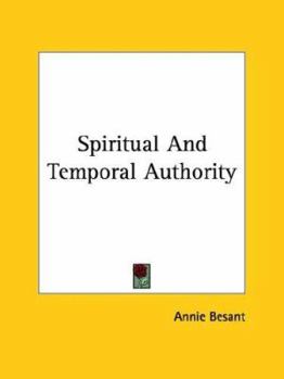 Paperback Spiritual And Temporal Authority Book