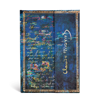 Diary Paperblanks Monet (Water Lilies), Letter to Morisot Embellished Manuscripts Collection Hardcover MIDI Lined Wrap Closure 144 Pg 120 GSM Book