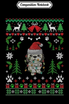 Composition Notebook: Shitzu Christmas Reindeer Pajamas Santa Hat Dog Lover  Journal/Notebook Blank Lined Ruled 6x9 100 Pages