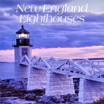 New England Lighthouses 2026 12 X 24 Inch (Hanging) Monthly Square Wall Calendar Plastic-Free