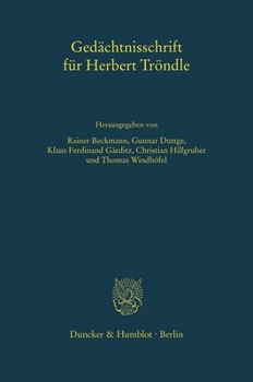 Hardcover Gedachtnisschrift Fur Herbert Trondle [German] Book