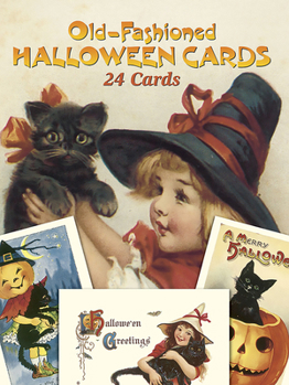Paperback Old-Fashioned Halloween Cards: 24 Cards Book