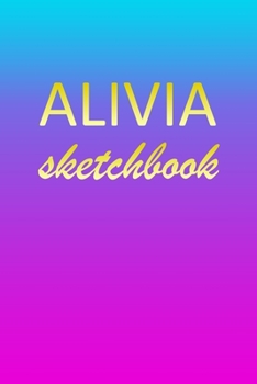 Alivia: Sketchbook | Blank Imaginative Sketch Book Paper | Pink Blue Gold Custom Letter A Personalized Cover | Teach & Practice Drawing for ... Doodle Pad | Create, Imagine & Learn to Draw