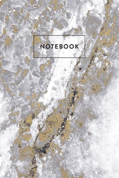 Paperback Notebook: White Glimmer Marble - Notizbuch in moderner Marmor Optik - ca. DIN A5 (6x9''), dot grid, 108 Seiten, Wei?er Marmor mi Book