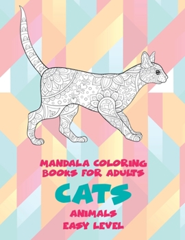 Paperback Mandala Coloring Books for Adults Easy Level - Animals - Cats Book