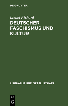 Hardcover Deutscher Faschismus Und Kultur: Aus Der Sicht Eines Franzosen [German] Book