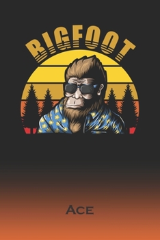 Paperback Ace: Bigfoot Journal - Custom First Name Personal Writing Logbook - Letter A Classic Old-Fashioned Nostalgic Sunset Cover - Book