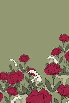 Paperback Notebook: Red Carnations Designer College Ruled Lined Blank Notebook Journal Notepad Book