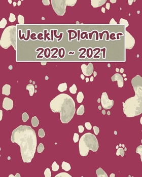 Weekly Planner 2020 - 2021: Jan 2020 - Dec 2021, 24 Month Planner With To Do List for Your Goals, Cute Dog Gifts for Dog Lovers Red and Teal
