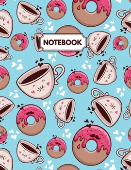 Paperback Notebook: Coffee & Doughnuts Daily Journal, Ruled White Paper, Blank Lined Note Book To Write In Book