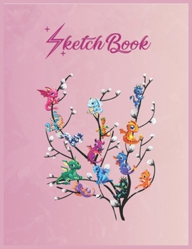 SketchBook: Dragon Tree Flower Dragon Floral Dragon Willow Dragon Empty Notebook SketchBook Floral Flower Arts Notebook for Girls Teens Kids Journal Blank UnLined 110 Pages of 8.5x11 for Drawing and P