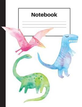 Paperback Notebook: Dinosaur Brontosaurus, T Rex, Pterodactyl, Dot Grid, Notebook Home Office School Student Teacher Homeschool, 7.4 x 9.7 Book