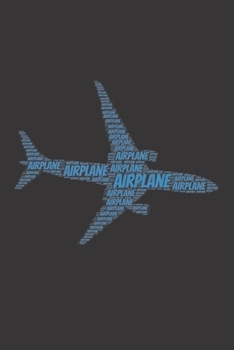 Airplane: Notebook, Journal | Lined Paper | 120 Pages DIN A5 (6 x 9") | Notes, Drawings, Planer, Diary, Organization | Word Cloud Present