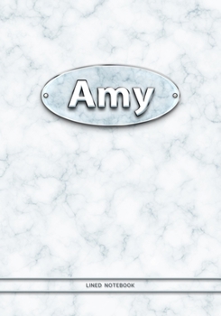 Paperback Amy - Lined Notebook: College Ruled Blank Pages Plus Extra Date Neutral Calendar (12 Months) and Notepad Sketch Designs. Cover Print White M Book