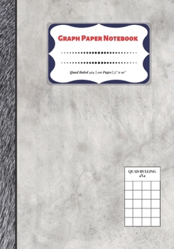 Paperback Graph Paper Notebook: Quad Ruled 4x4 - 110 Pages - 7" x 10" Squared Graphing Paper * Blank Notebook * Grid Paper * Softback ...(Composition Book