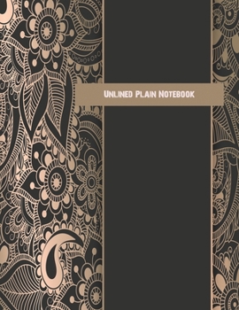 Paperback Unlined Plain Notebook: Mandala Illustration Large Blank Notebook, Plain Notebook / Journal, for your Dairies, Notes 110 pages Perfect Size 8. Book