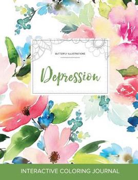 Adult Coloring Journal: Depression (Butterfly Illustrations, Turquoise Marble)