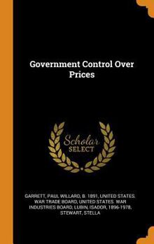 Hardcover Government Control Over Prices Book