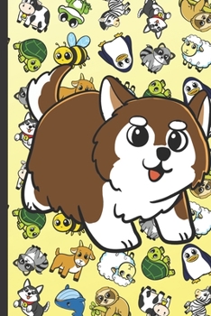 Daily and Weekly Chore Chart Notebook for Kids: Doggy Cartoon on Cover with Zebras Whales Dogs Frogs Cows Sloths Penguins Raccoons Sheep Goats and Turtles on Yellow Background.