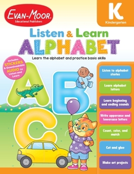 Paperback Alphabet, Kindergarten Workbook: Listen and Learn Audio Workbook, Phonemic Awareness and Phonics Book