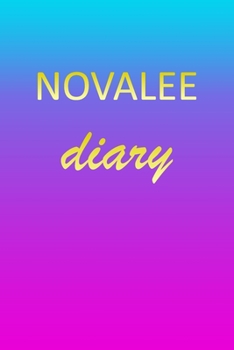 Novalee: Journal Diary | Personalized First Name Personal Writing | Letter N Blue Purple Pink Gold Effect Cover | Daily Diaries for Journalists & ... Taking | Write about your Life & Interests