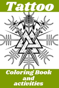 Paperback Tattoo Coloring Book and activities [Large Print] Book