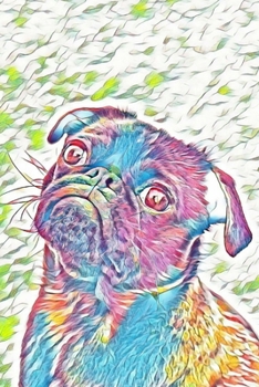 Cute Pug Dog Lined Notebook - 6" x 9" A5 - 100 Pages