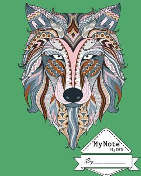 Paperback Notebook: My Note My Idea,8 x 10, 110 pages: Colorful-lion-head-Green: (School Notebooks) Book