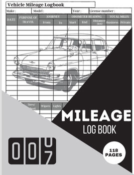 Mileage Log Book: Mileage Odometer For Small Business And Personal Use A Complete Mileage Record Book, Daily Mileage for Taxes, Car & Ve
