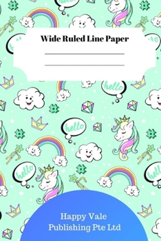 Paperback Cute Unicorn Theme Wide Ruled Line Paper Book