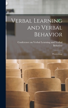 Hardcover Verbal Learning and Verbal Behavior: Proceedings Book