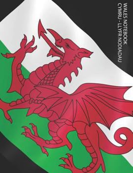 Paperback Wales Notebook Cymru - Llyfr Nodiadau: 8.5x11 Edge-To-Edge Quad-Ruled Graph Paper Notebook with 1/2 Inch Squares. Welsh Flag Cover, Ideal for Math, Ha Book