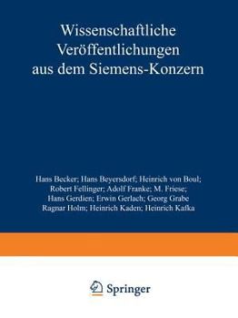 Paperback Wissenschaftliche Veröffentlichungen Aus Dem Siemens-Konzern: III. Band [German] Book