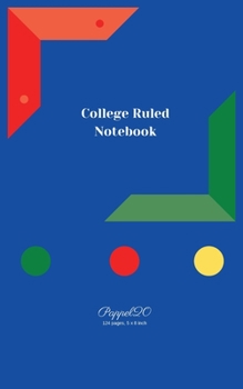 Paperback College Ruled Notebook - Blue Cover - 124 pages- 5x8-Inches Book