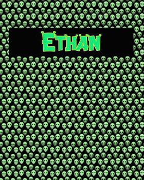 Paperback 120 Page Handwriting Practice Book with Green Alien Cover Ethan: Primary Grades Handwriting Book