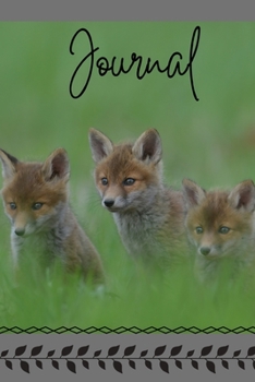 Paperback Journal: Adorable Fox Kits Journal Lined Blank Paper Diary Book