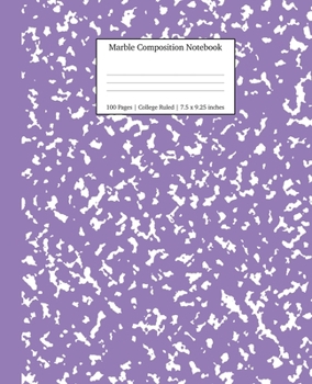 Paperback Marble Composition Notebook College Ruled: Lavender Marble Notebooks, School Supplies, Notebooks for School Book