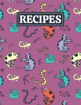 Recipes: Blank Journal Cookbook Notebook to Write In Your Personalized Favorite Recipes with Unique Animals Themed Cover Design
