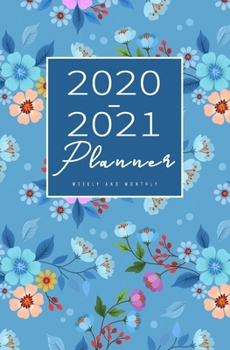 2020-2021 Weekly And Monthly Planner: Calendar Schedule, Squares Quad Ruled Notes, Dot Notes, No Holiday, Flowers Floral (January 2020 through December 2021) Pocket Size 5.25" x 8"