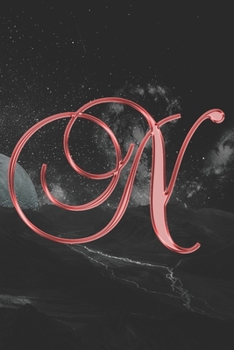 N Journal: A Monogram N Initial Capital Letter Notebook For Writing And Notes: Great Personalized Gift For All First, Middle, Or Last Names (Rose Gold Horse Equestrian Animal Print)