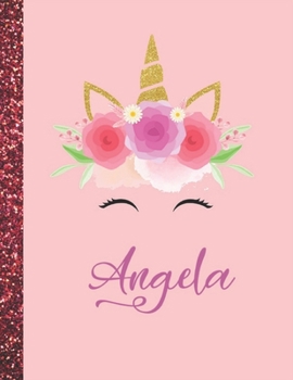Paperback Angela: Angela Marble Size Unicorn SketchBook Personalized White Paper for Girls and Kids to Drawing and Sketching Doodle Taki Book