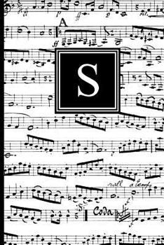 Paperback S: Musical Letter S Monogram Music Notebook, Black and White Music Notes Cover, Personal Name Initial Personalized Journa Book