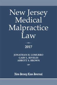 Paperback New Jersey Medical Malpractice Law 2017 Book