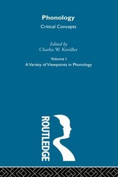 Hardcover Phonology Critical Conc V1 Book