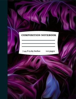 Composition Notebook: Wide Ruled, 7.44 x 9.69: Tropical Composition Notebook(Wanderlust Journaling)