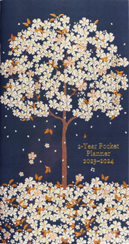 Paperback 2023-24 Falling Blossoms 2-Year Pocket Planner Book