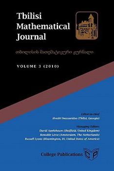Tbilisi Mathematical Journal Volume 3