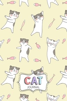 Cat Journal: Personal Diary for Girls. Blank and Lined Pages with Cute Cat Illustrations, Mood Tracker, Outfit Planner and Highs and Lows Pages.